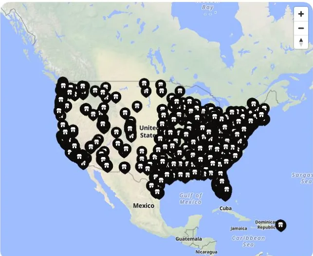 Map of Crumbl locations across the United States